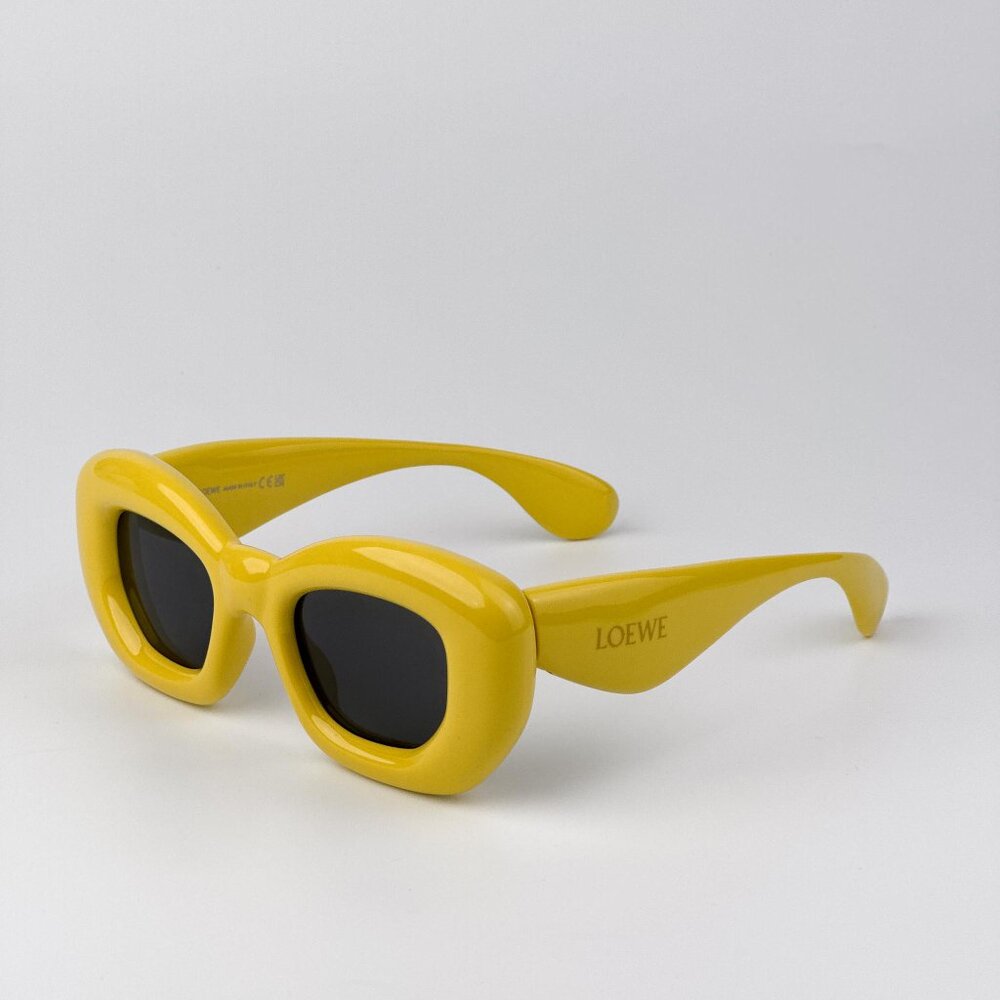 Loewe INFLATED Sunglasses – Yellow Frame with Grey Lenses | Model LW40117I 39A